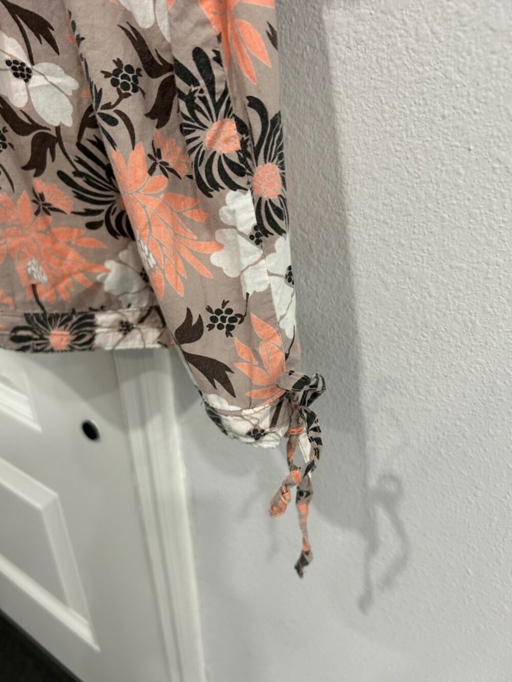 Magellan Sportswear Floral Print Short Sleeve Blouse Peach Sz XXL Bohemian - Picture 5 of 10